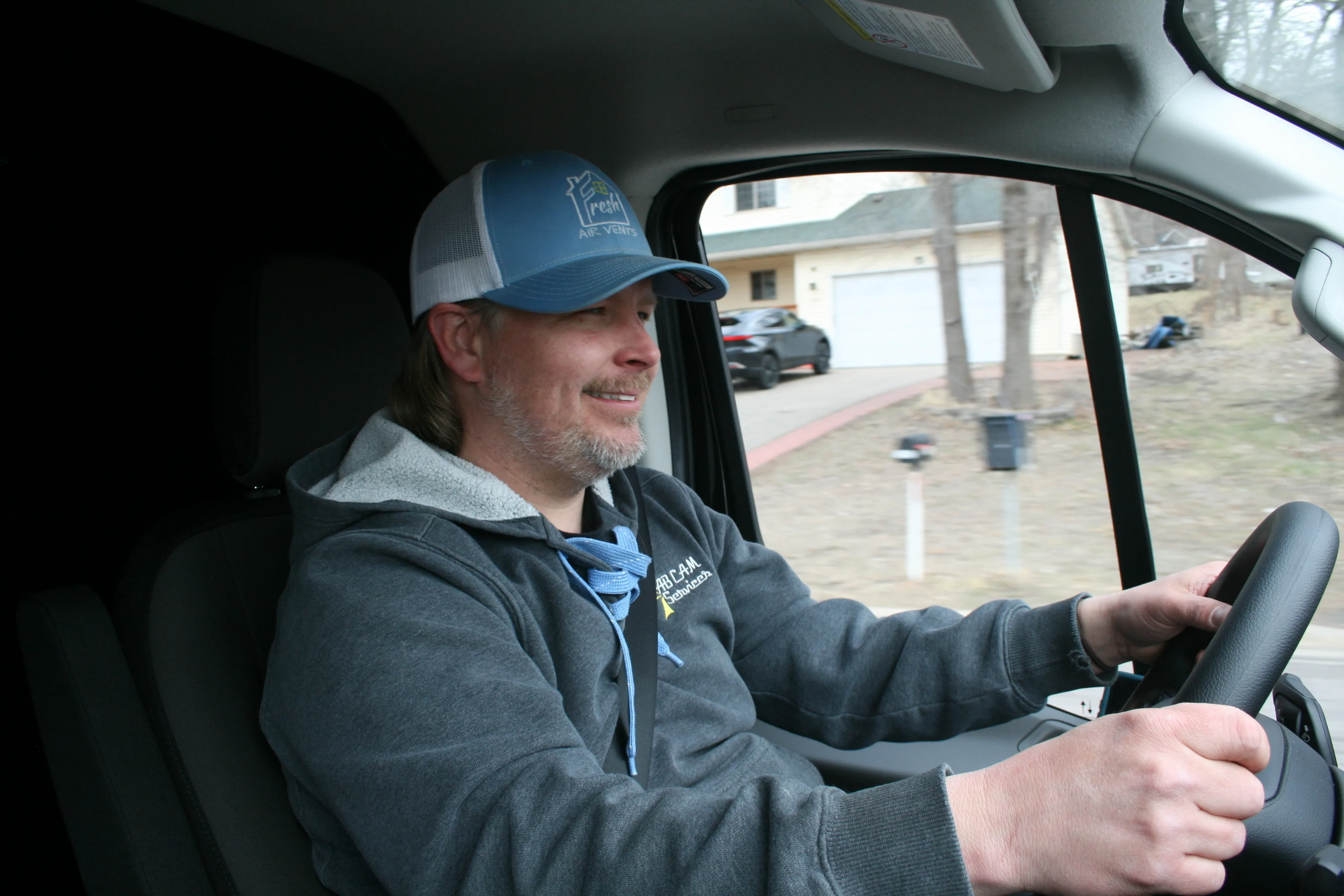 Owner Adam Bonine on the road serving East Metro clients